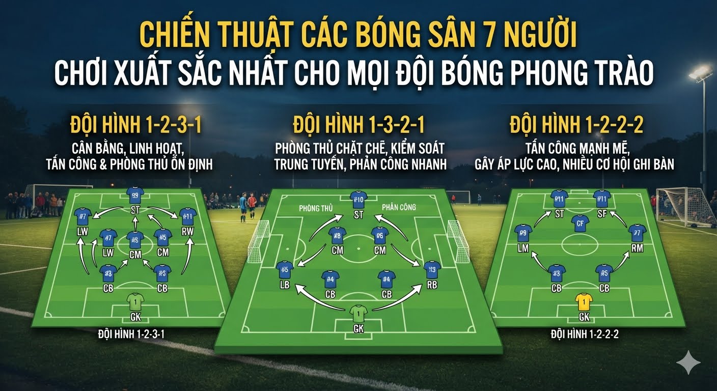 các bóng sân 7 người chơi